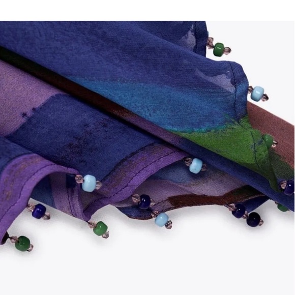 ZARA 2pc SET BEADED CAMISOLE & SKIRT Size MEDIUM - Picture 4 of 7